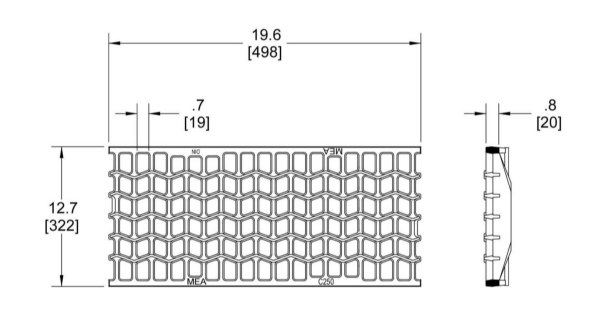 Ductile Iron Trench Drain Grate 140448 Specification Sheet