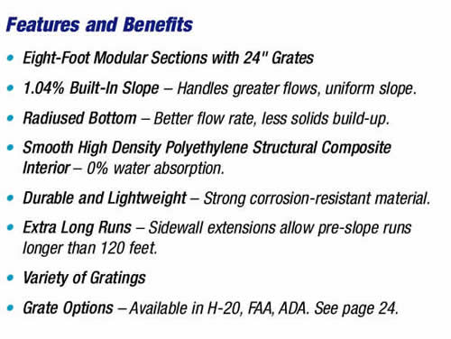 12 Inch Wide Zurn Z882 Trench Drain Kits Complete in HDPE