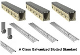 4" Wide K100 Galvanized Edge Polymer Concrete Trench Drain Kit - 23 Foot Complete