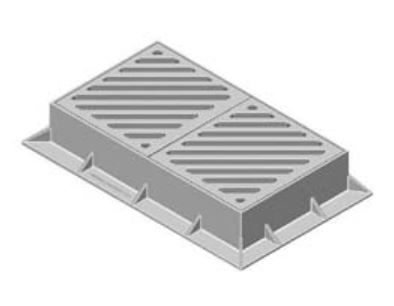 Double Gutter Inlet R-3572-2L - Neenah R-3572-2L Roll and Gutter Inlets by Trench Drain Supply