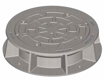 27" Airport Manhole Frame With 2870 Ductile Iron Type M Flat Grate