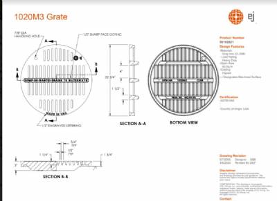 22 3/4" Manhole  M3 ADA Grate