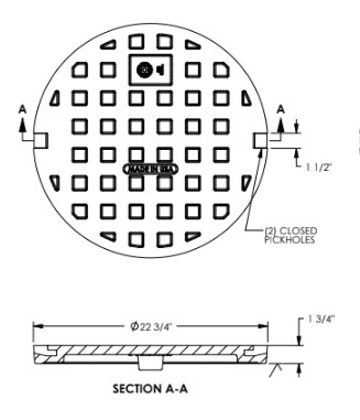 22 3/4" Manhole Type A Solid Cover Only