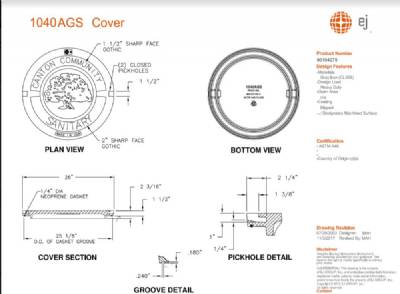 1040AGS Solid Cover with Gasket