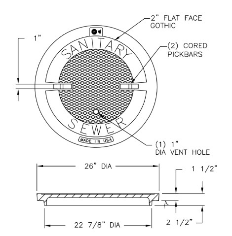 001041931040C Vented Cover -Sanitary Sewer
