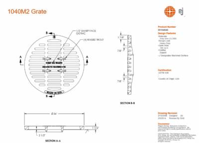 1040M2 Grate Dump No Waste! Drains to Waterways, Black Asphaltic Coated