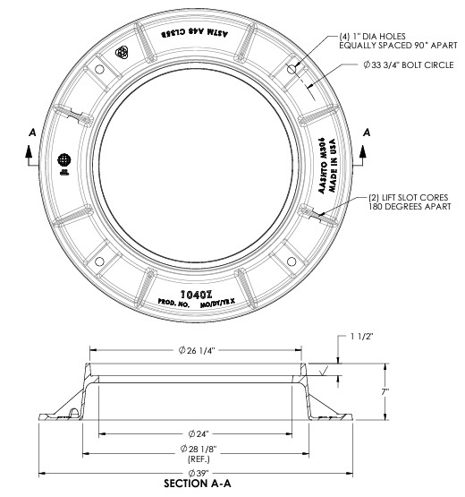39" Manhole Frame ONLY