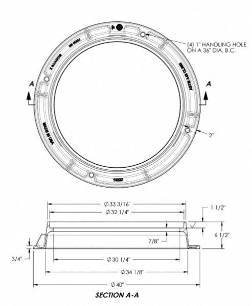1322Z 6-1/2" Tall Frame with 4 Base Flange Holes