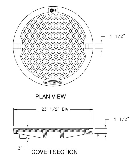 23 1/2" Manhole Solid Cover