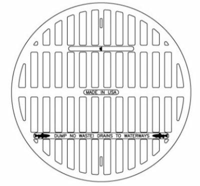 38-1/2" Round Slotted Ductile Iron Grate
