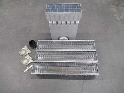 Mearin 160 10' Kit With Galvanized Grates and Catch Basin