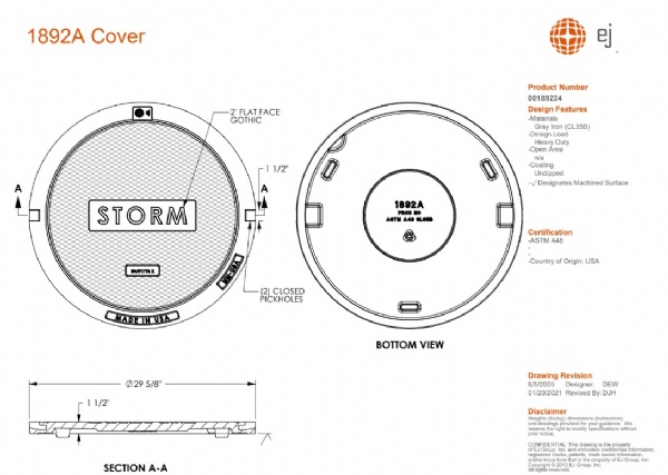 29 5/8" Manhole Cover only storm