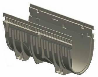 200-C12 8" Wide SMC-GRP Trench Drain Channel 1/2 Meter