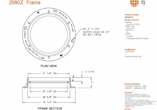 27 1/2" Manhole Frame only