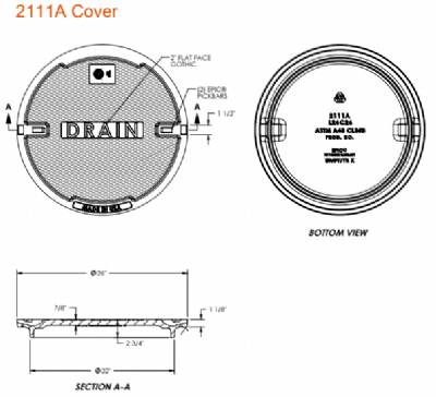 26-1/4"" Manhole Cover -Drain marking