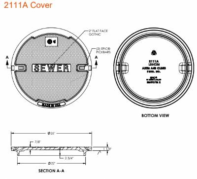 26-1/4"" Manhole Cover -Sewer marking