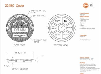 23 5/8" Vented Cover Brookline Drain