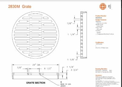 29" Round Grate