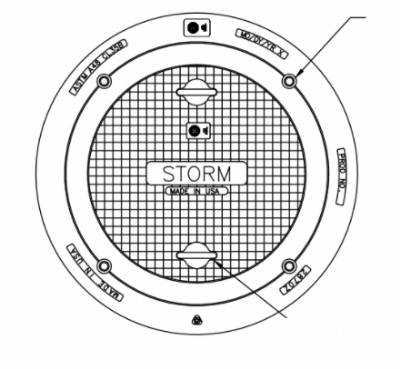 27 1/4" Airport Manhole Frame With Type M Ductile Iron Flat Grate