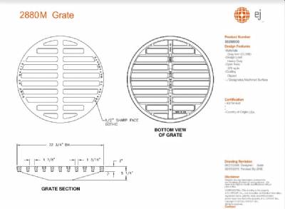 32 3/4" x 2" Round CI grate