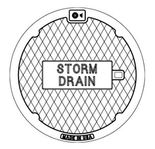 25-1/4" Dia. Solid Cover with Side Seal Gasket, Storm Drain, Black Coated