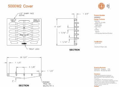 22 3/4 x 17 3/4 x 1 3/4 Grate Only