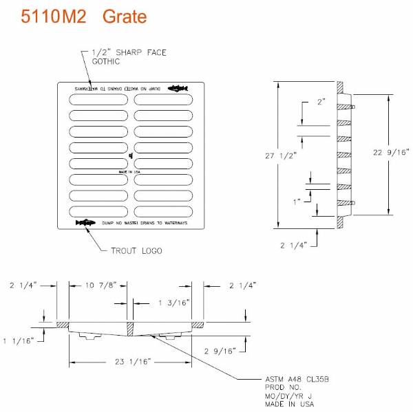 27" Wide Overlay Grate