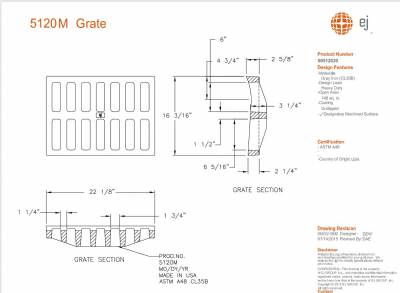 22 1/8" Grate Heavy Duty