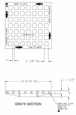 23 9/16" Wide Square Grate