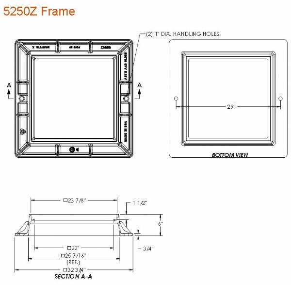 24" Wide Square 6" Tall Catch Basin Frame