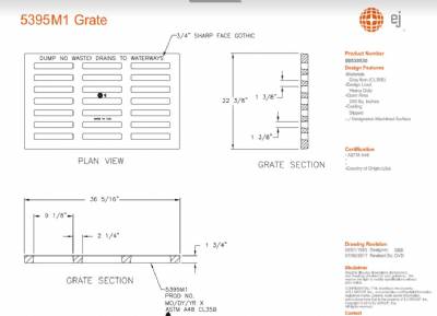 5395M1 Grate, Black Asphaltic Coated only