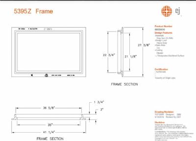 5395Z 3" Tall Catch Basin Frame, Black Asphaltic Coated