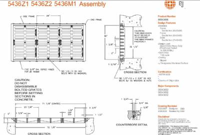 71 7/8" 3 Grate Bolted Assembly
