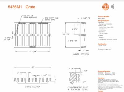 23 3/4" Single Grate 23 7/8" x 35" x 3"