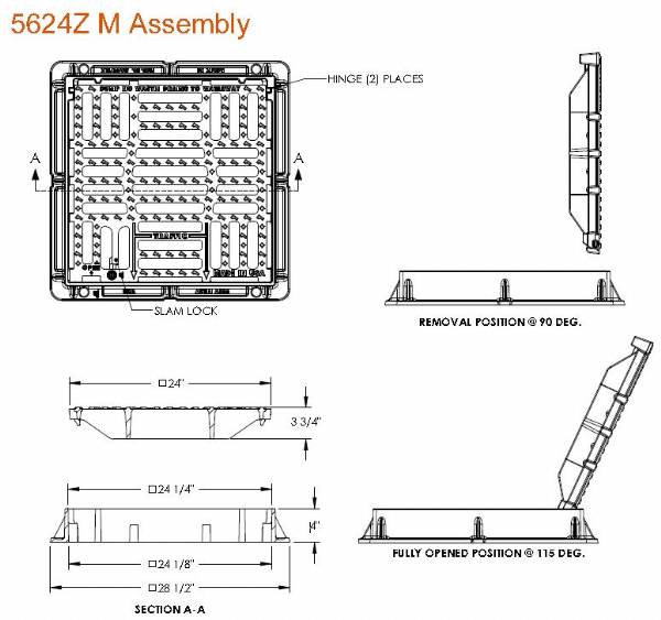 24" Wide  4" Tall 4 Flange CB Assy