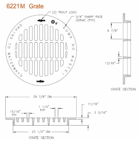 23 1/2" Overlay Round Grate