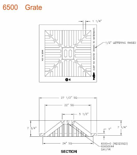 6500-O 7-1/4" Tall Beehive Grate