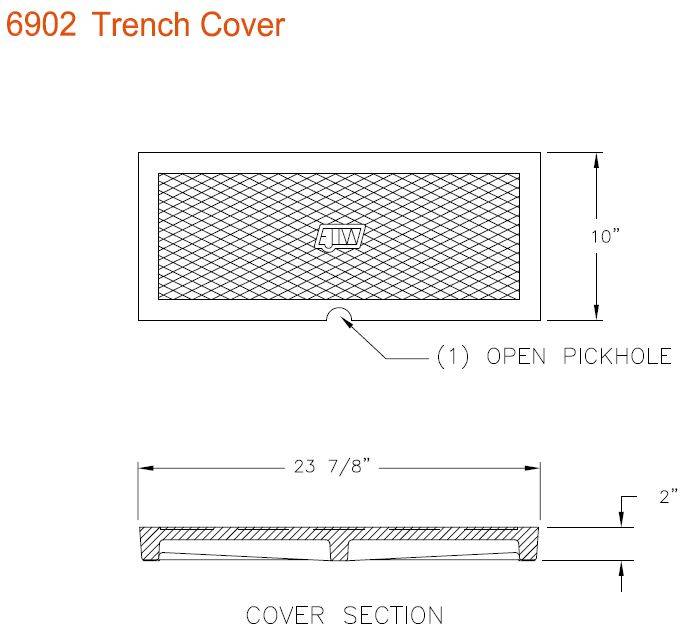 10" Wide Solid Cover 2'' Deep