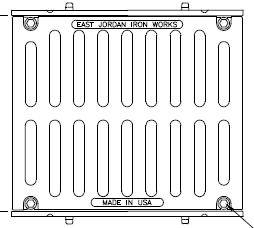 23" Wide Frame and Grate Bolted Assembly 2" Deep