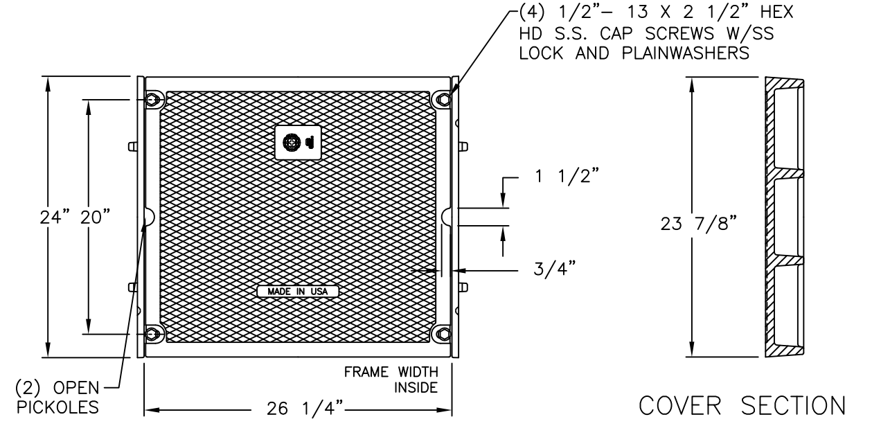 26" Wide Solid Cover 2'' Deep