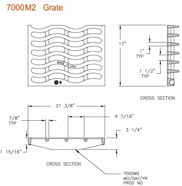 17" Wide Frame and Grate set