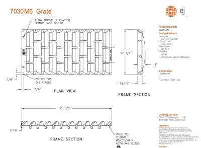 17 3/4" x 35 1/2" x 1 13/16" Grate