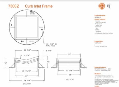 7300Z Curb Inlet Frame only