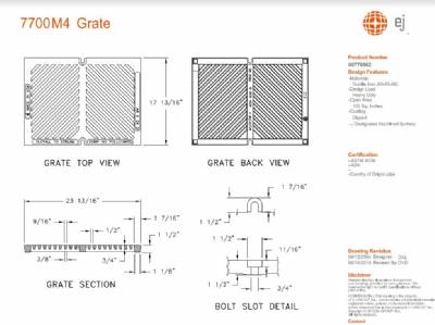 23 3/4" Catch Basin Inlet Grate only