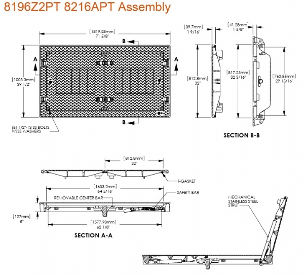 8196Z2PT 8216APT 30" x 62" Assembly