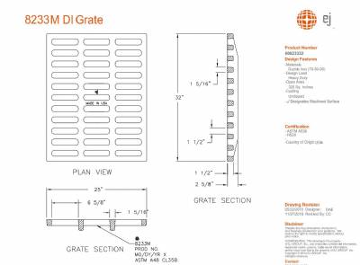 8233M DI Grate 25" x 32" x 1 1/2"