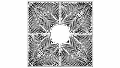 60" Square Leaf Tree grate Set