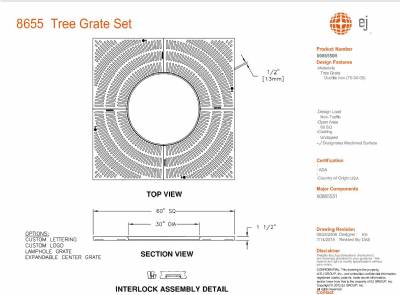 60" Square Nova Tree Grate