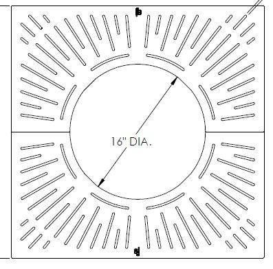 30" Square Sunray Tree Grate Set