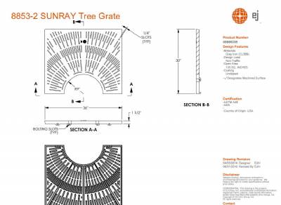 60 x 36" Rectangle Sunray Tree Grate Set only